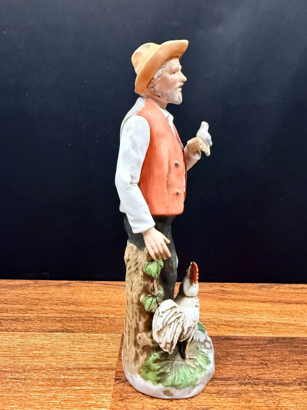 HOMCO Farmer with Rooster Figurine #1434